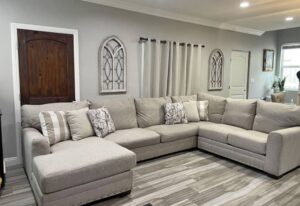 U-Shape Sectional Sofa – Light Neutral (Beige/Cream)