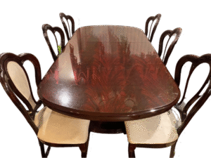 Elegant Mahogany Dining Room Table Set with 6 Chairs