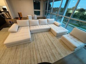 U-Shape Sectional Sofa – Off-White / Light Beige
