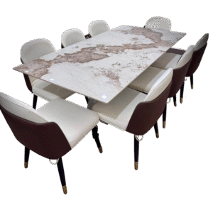 Luxury Marble Dining Table & 6 Chairs Set