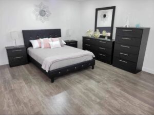 Queen Size Contemporary 5-Piece Upholstered Bedroom Set