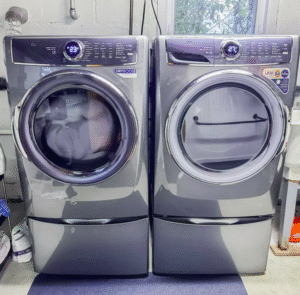 Electrolux 4.5 Cu.Ft. Front Load Washer & Dryer with Steam & SmartBoost™ – Titanium